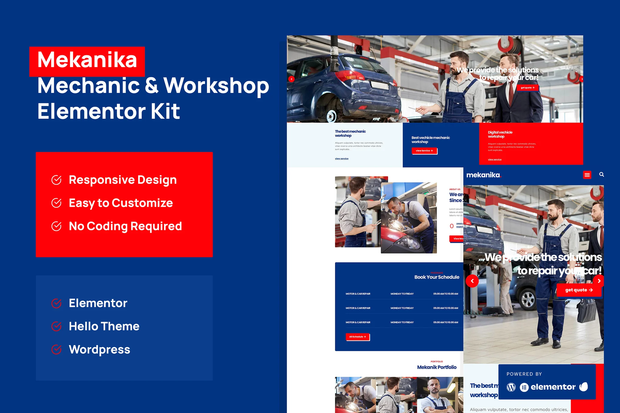 Mekanika - Mechanical Repair and Workshop Company Template Package - Photon Flux | Professional WordPress repair service, worldwide, fast response