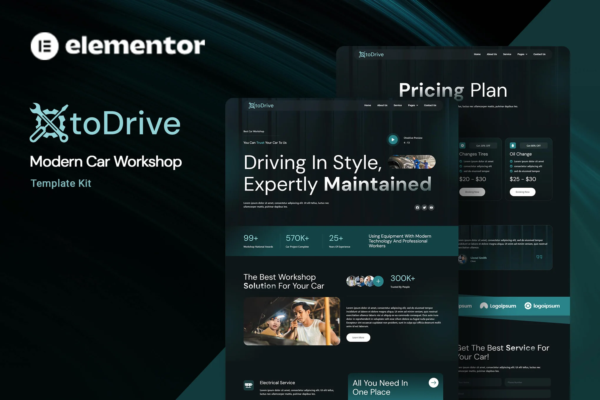 Otodrive – 现代汽车车间 Elementor 模板包-光子波动网 | 专业WordPress修复服务，全球范围，快速响应