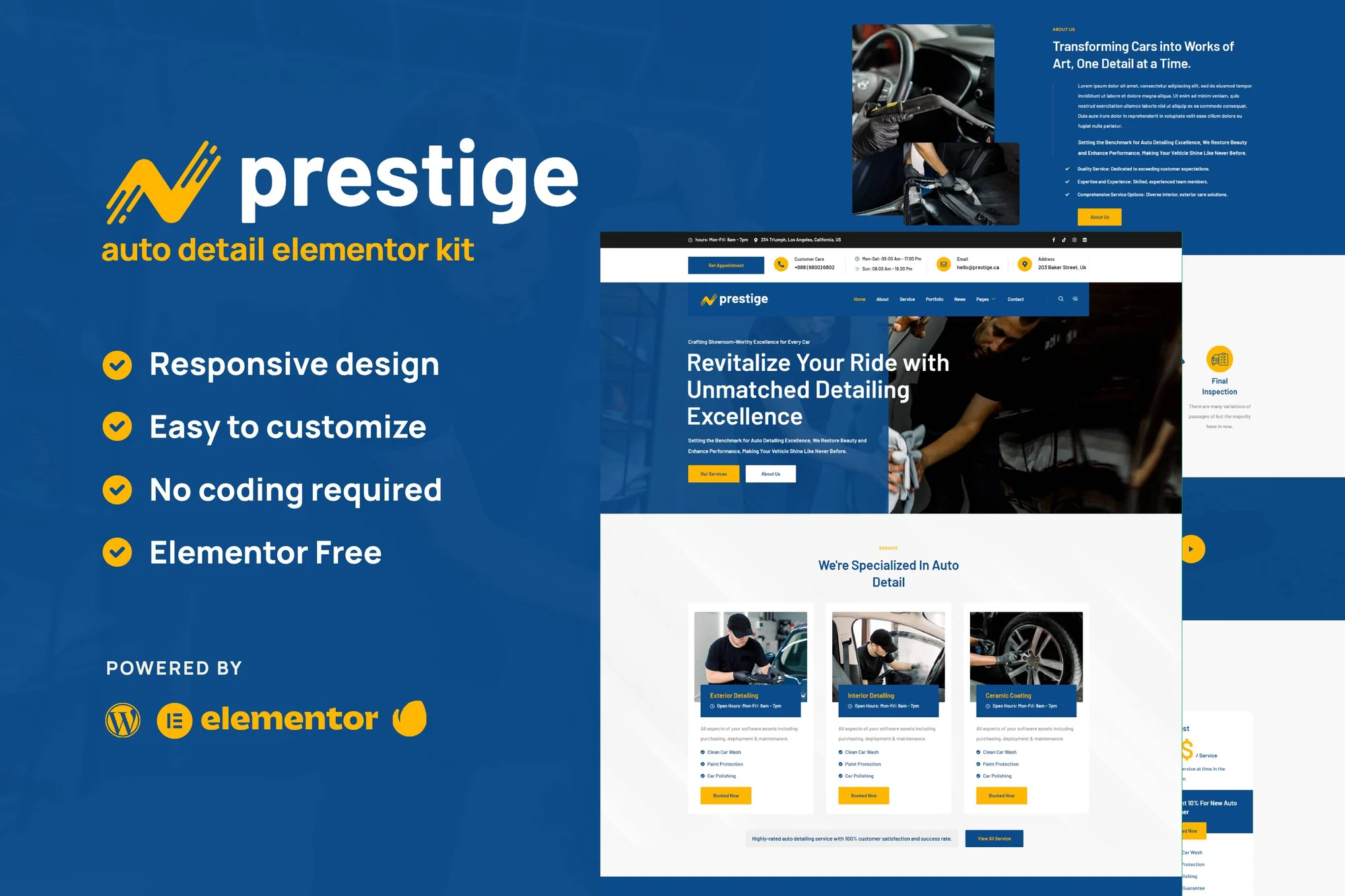 Prestige - Auto Repair & Car Detailing Service Elementor Template Pack - Photon Fluctuation | Professional WordPress repair service, global reach, fast response