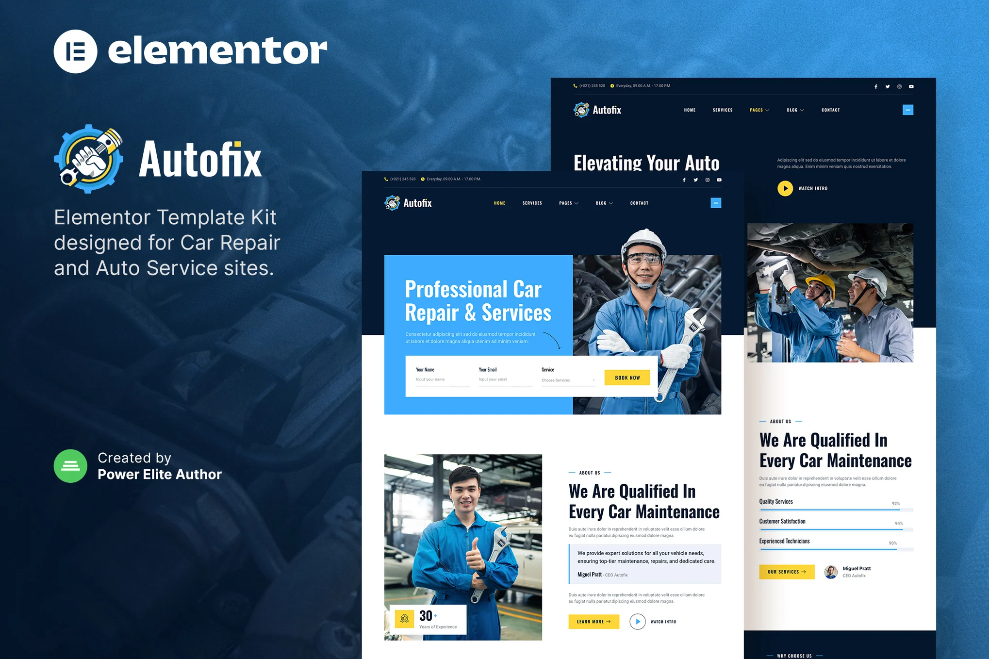 Autofix - Auto Repair & Auto Service Elementor Template Pack - Photon Flux | Professional WordPress repair service, global reach, fast response