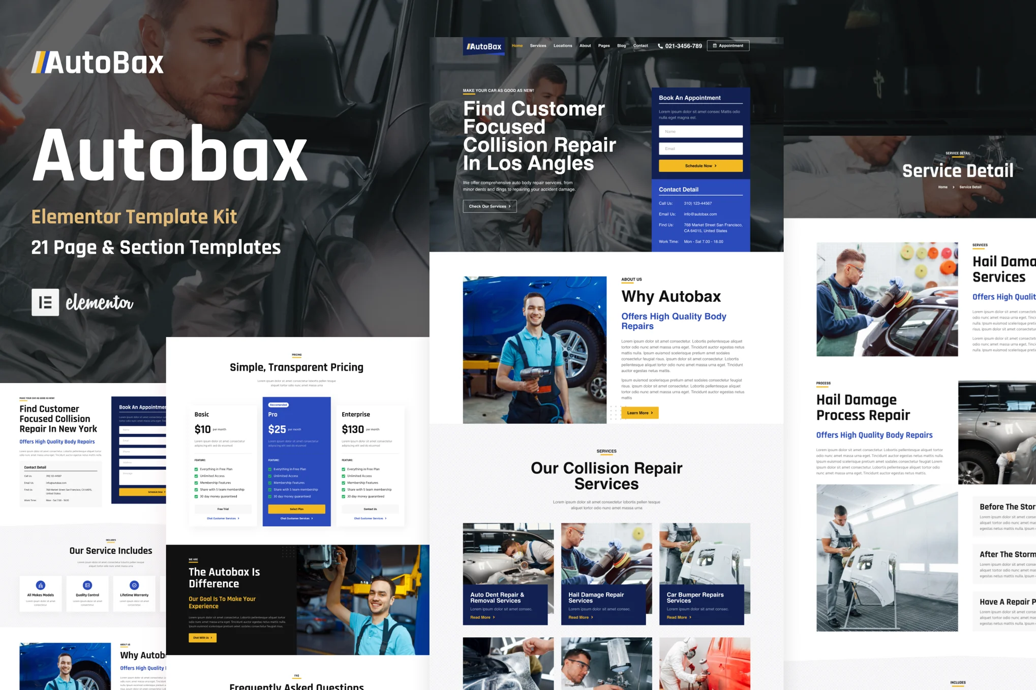 Autobax - Auto Body Repair Shop Elementor Pro Template Pack - Photon Flux | Professional WordPress repair service, global reach, fast response