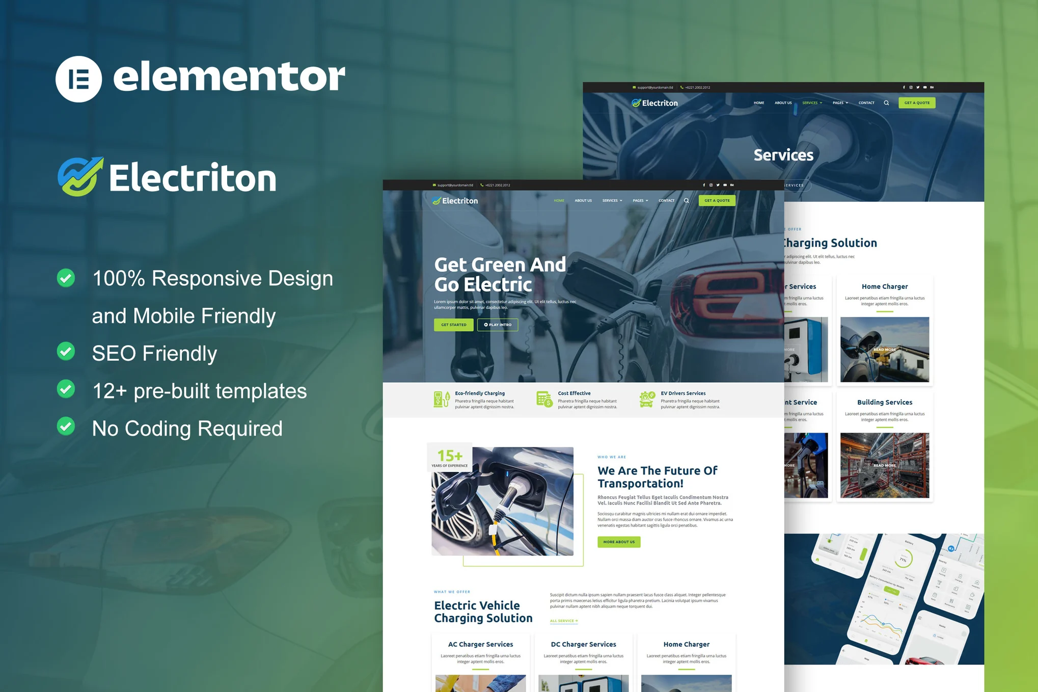 Electriton - Electric Vehicles and Charging Stations Elementor Pro Template Pack - Photon Fluctuation | Professional WordPress repair service, global reach, fast response