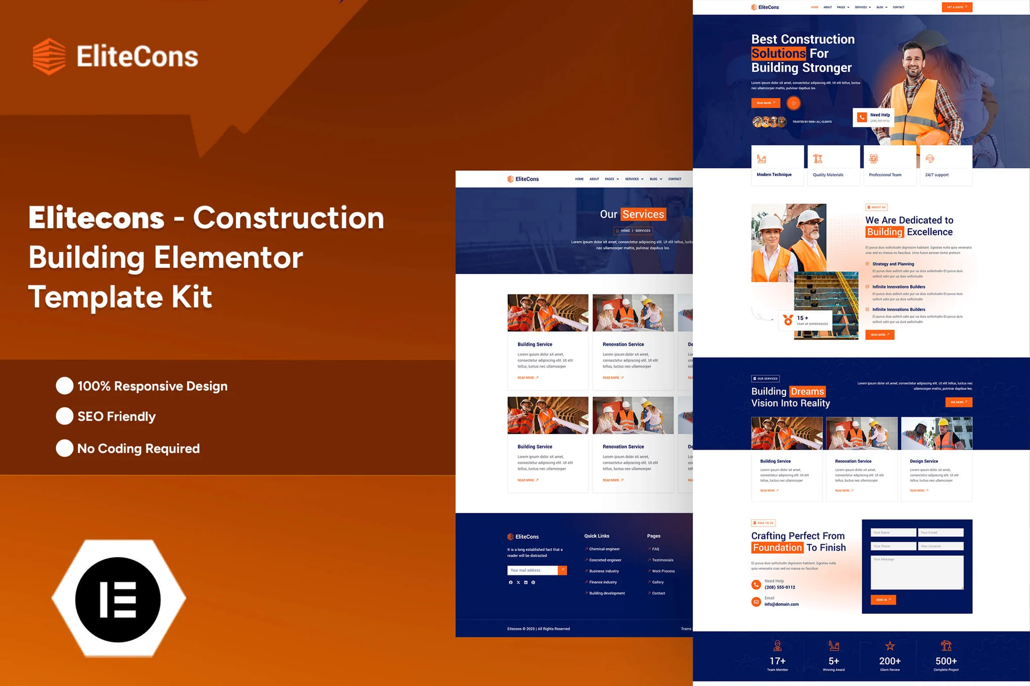 Elitecons - Construction Company Elementor Pro Template Suite - Photon Flux Network | Professional WordPress Repair Service, Worldwide, Fast Response