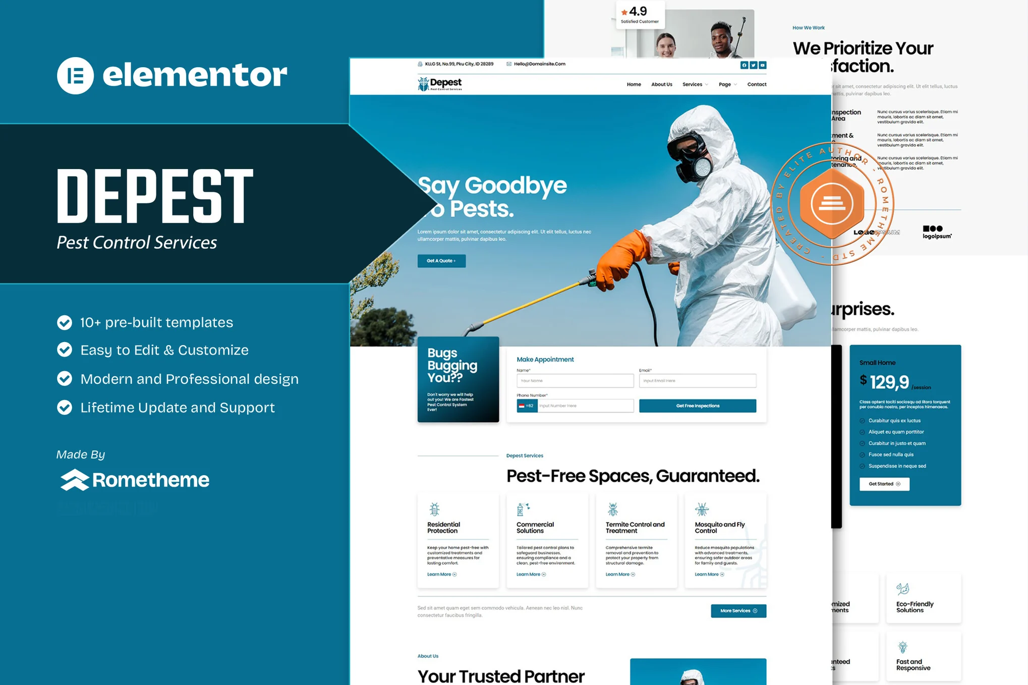 Depest - Pest Control Services Elementor Template Suite - Photon Flux Network | Servicio Profesional de Reparaciones de WordPress, Alcance Global, Respuesta Rápida