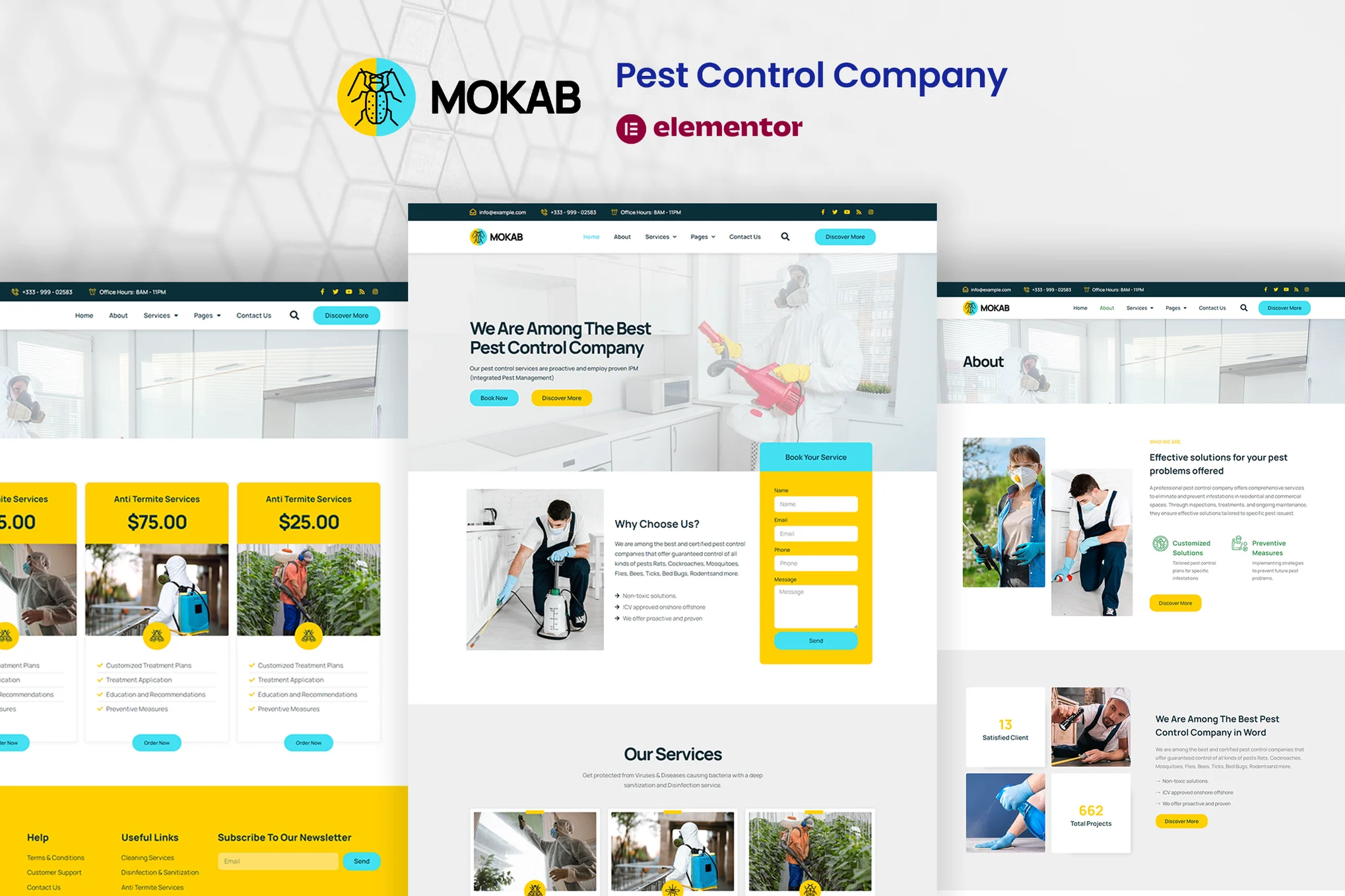 Mokab - Pest Control Service Elementor Pro Template Pack - Photon Fluctuation Network | Professional WordPress Repair Service, Worldwide, Fast Response