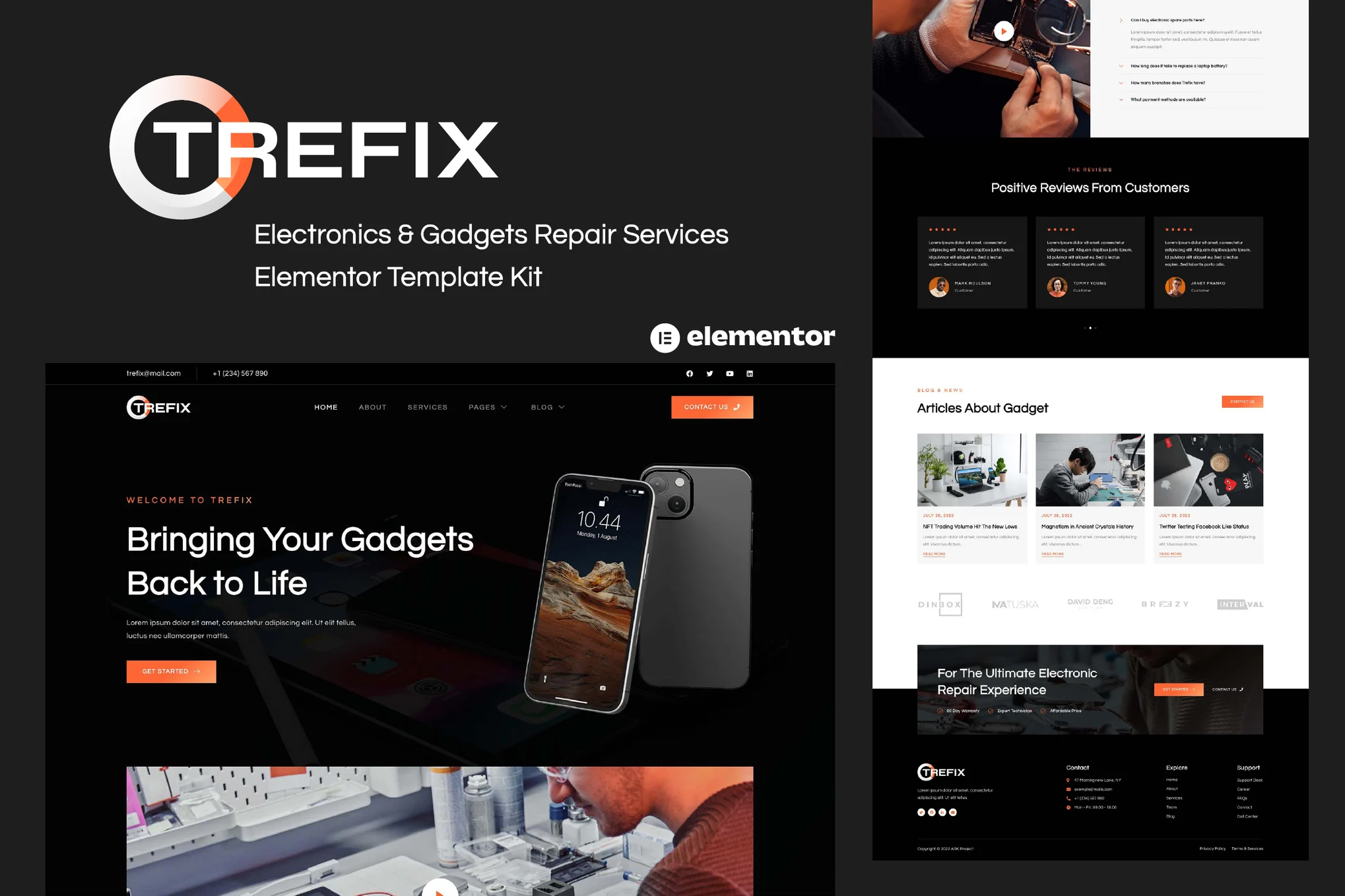 Trefix - Electronics & Gadgets Repair Service Elementor Template Pack - Photon Fluctuation Network | Professional WordPress Repair Service, Global Reach, Fast Response