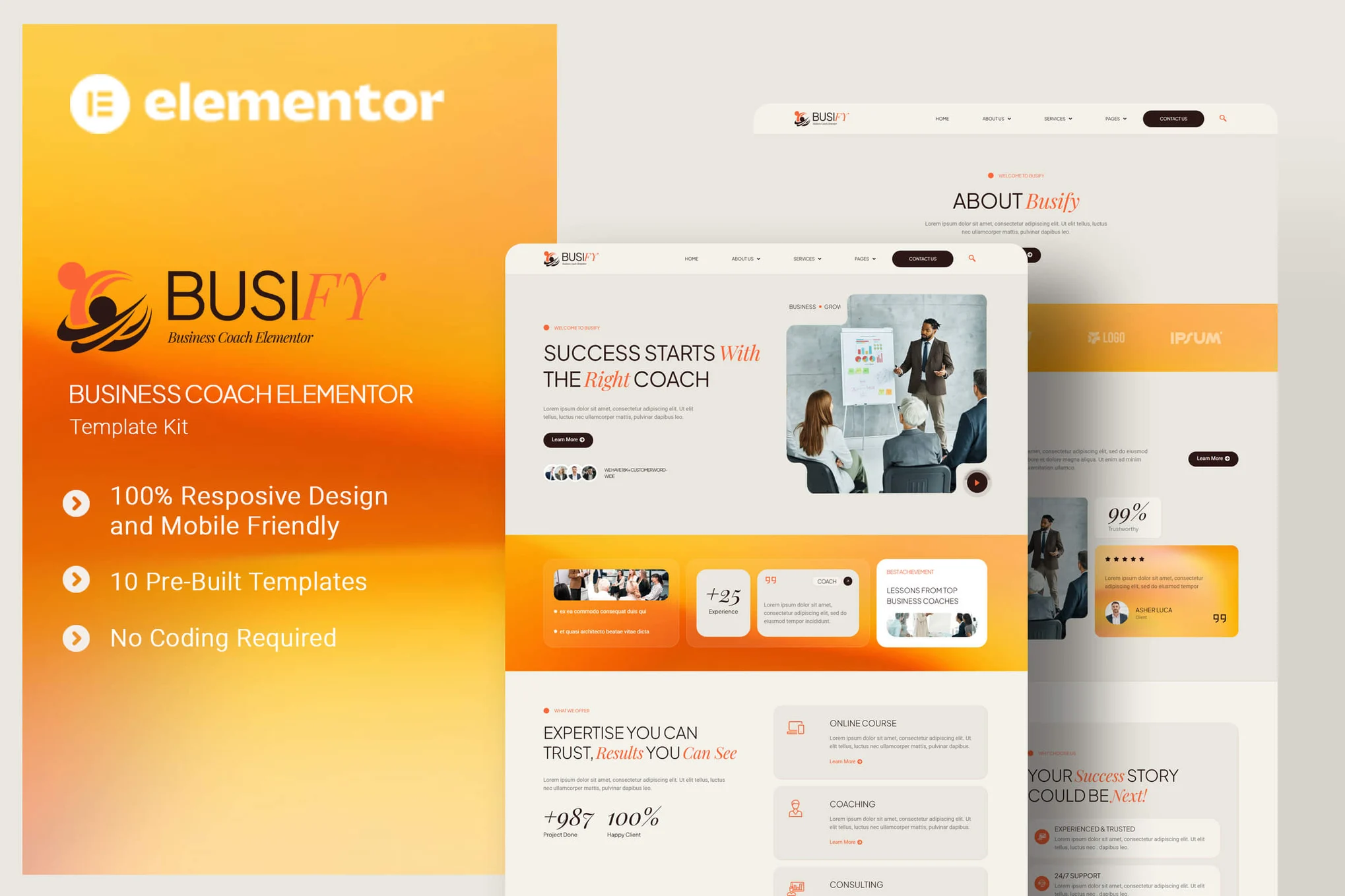 Busify - Business Coach Elementor Template Suite - Photonflux.com | Service de réparation WordPress professionnel, dans le monde entier, réponse rapide