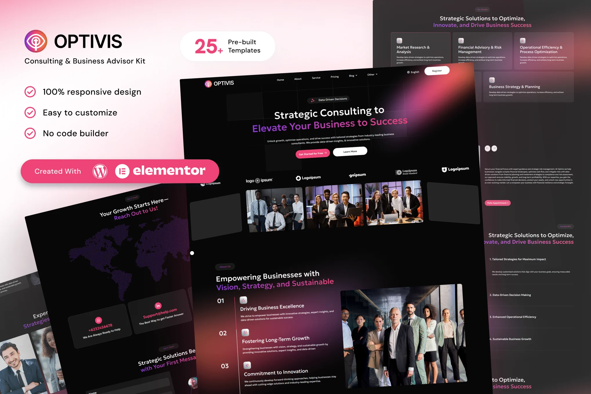 Optivis – 咨询与商业顾问 Elementor 模板套件-光子波动网 | 专业WordPress修复服务，全球范围，快速响应