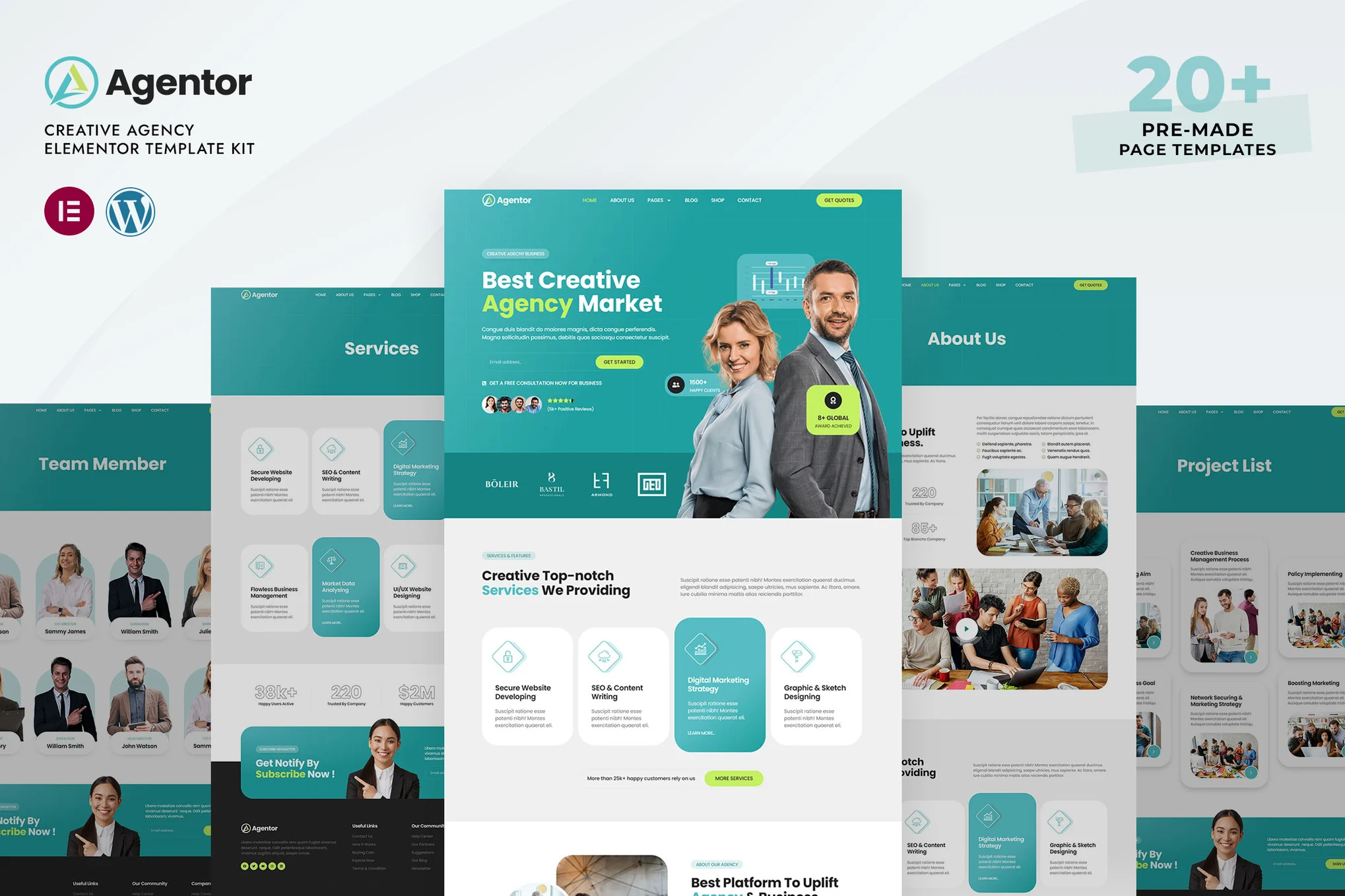 Agentor - Creative Agency Elementor Pro Template Suite - Photon Flux | Professional WordPress Repair Service, Global Reach, Fast Response