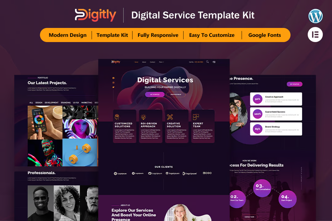 Digitly - Digital Services Agency Elementor Template Suite - Photon Fluctuation Network | Professional WordPress Repair Service, Global Reach, Fast Response