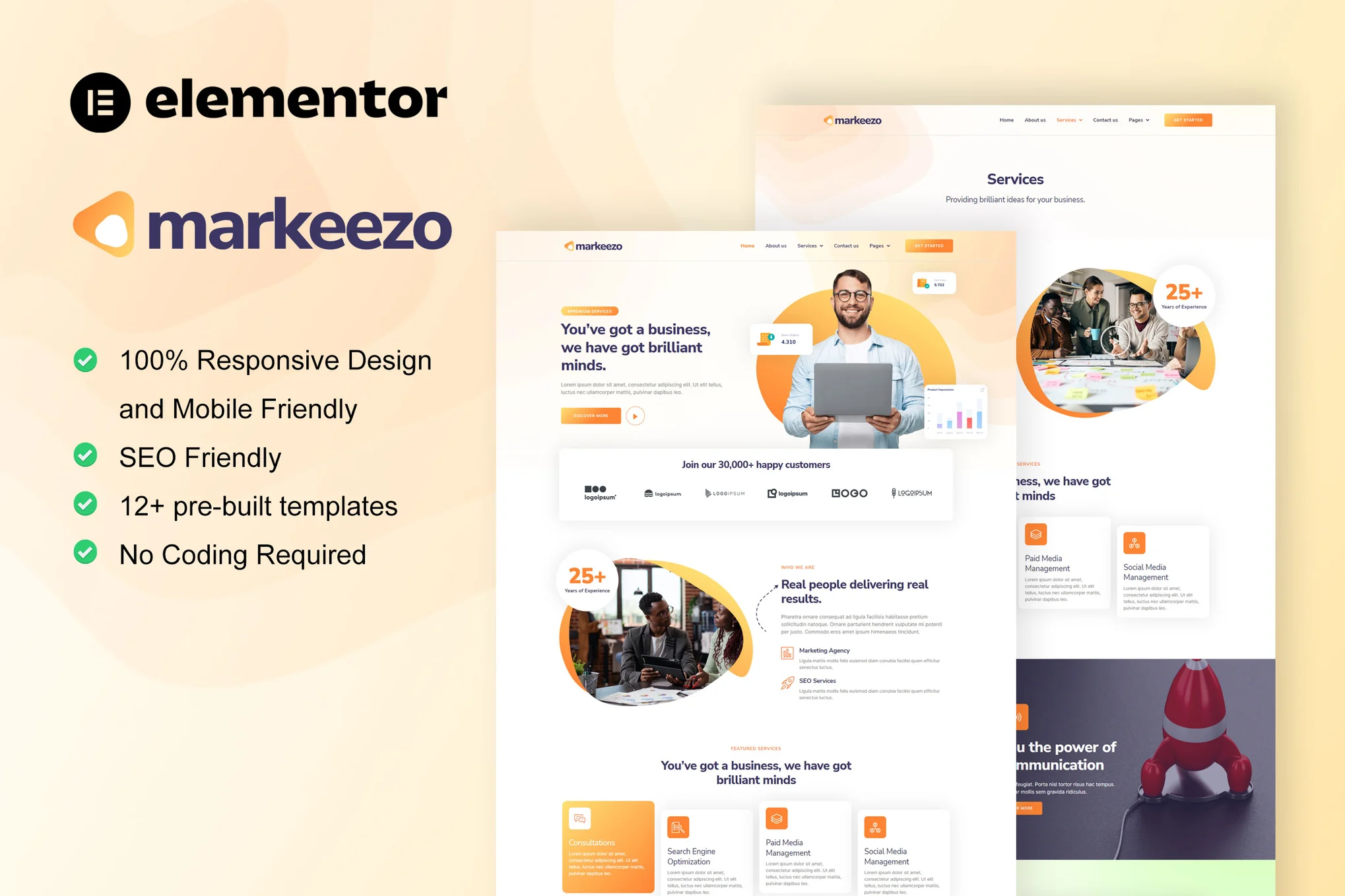 Markeezo - SEO & Digital Marketing Agency Elementor Template Suite - Photonflux.com | Professional WordPress Repair Service, Global Reach, Fast Response