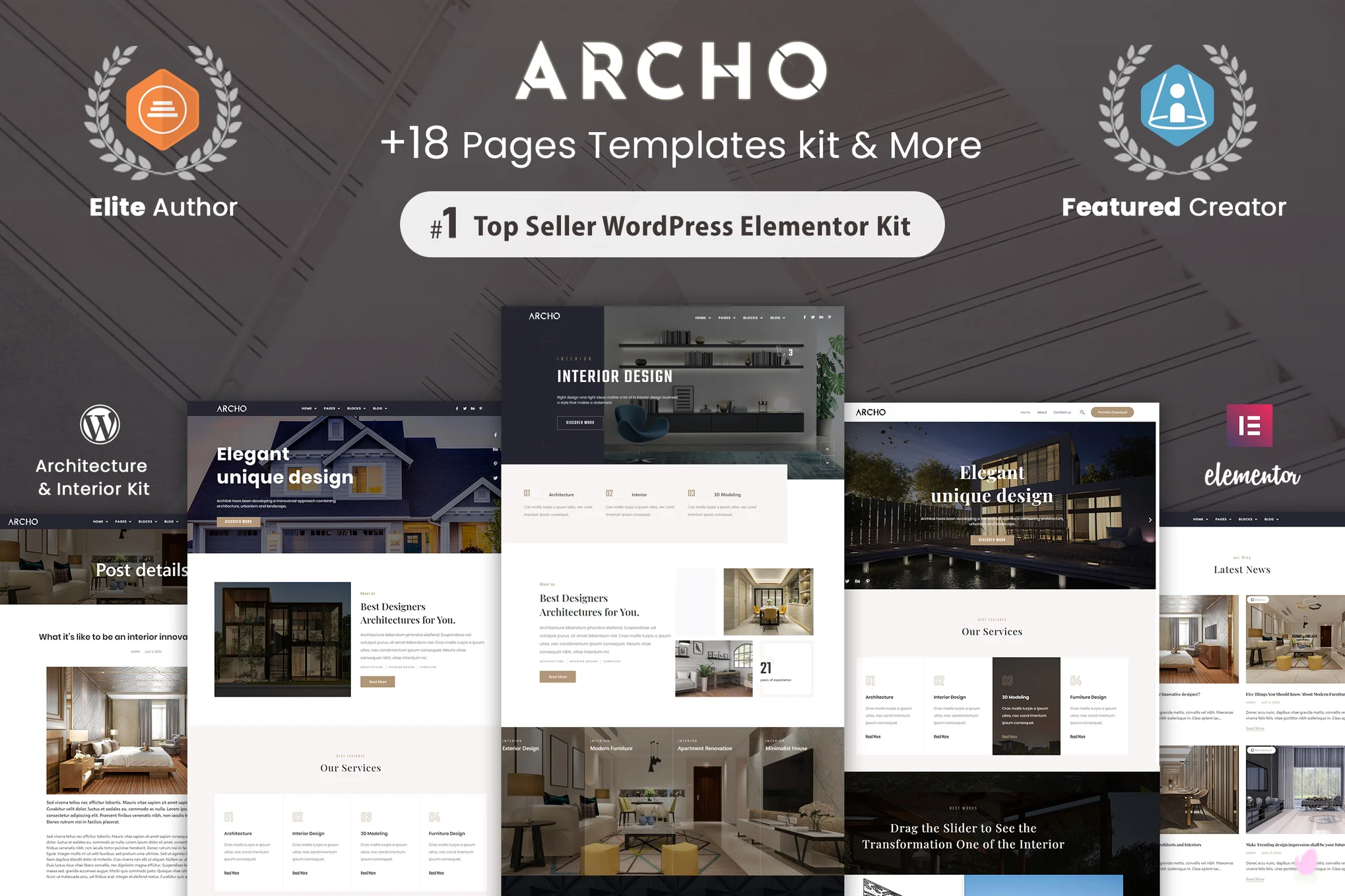 Archo – 建筑与室内 Elementor 模板套件-光子波动网 | 专业WordPress修复服务，全球范围，快速响应