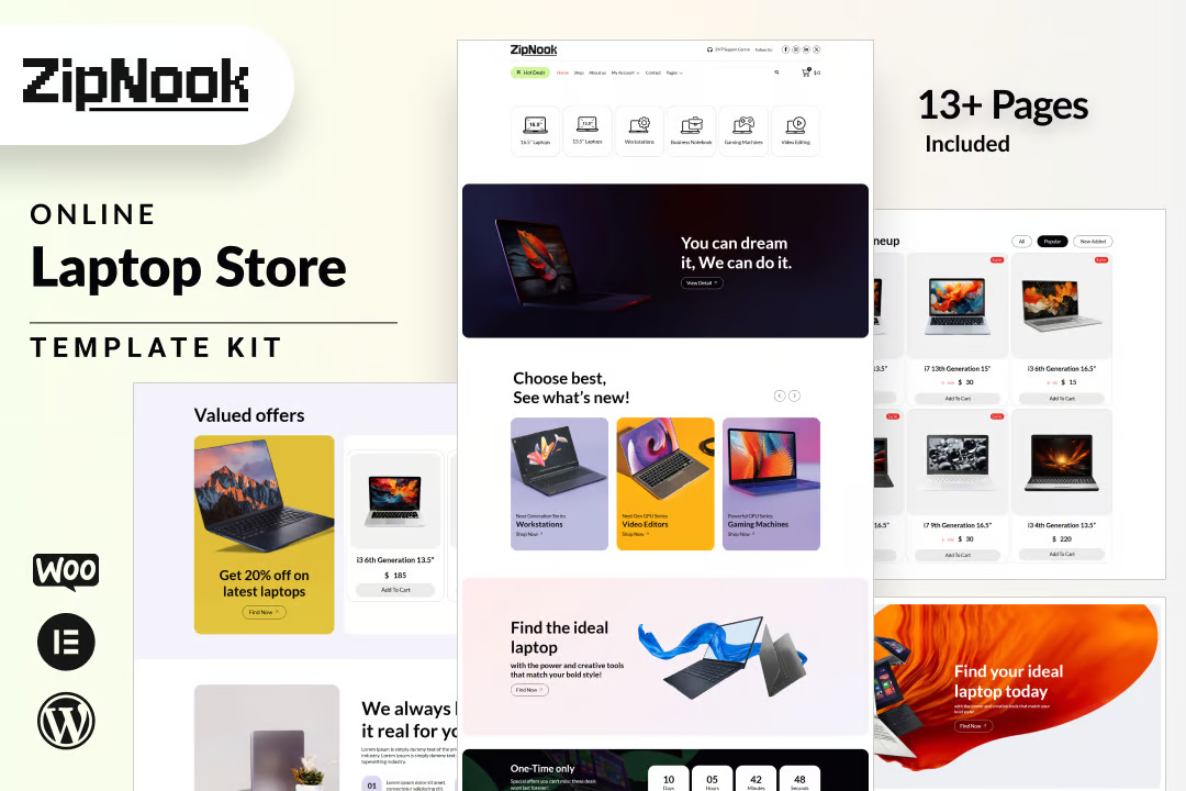 Zipnook - WooCommerce Laptop Store Elementor Pro Template Suite - Photon Fluctuation Network | Professional WordPress Repair Service, Worldwide, Fast Response