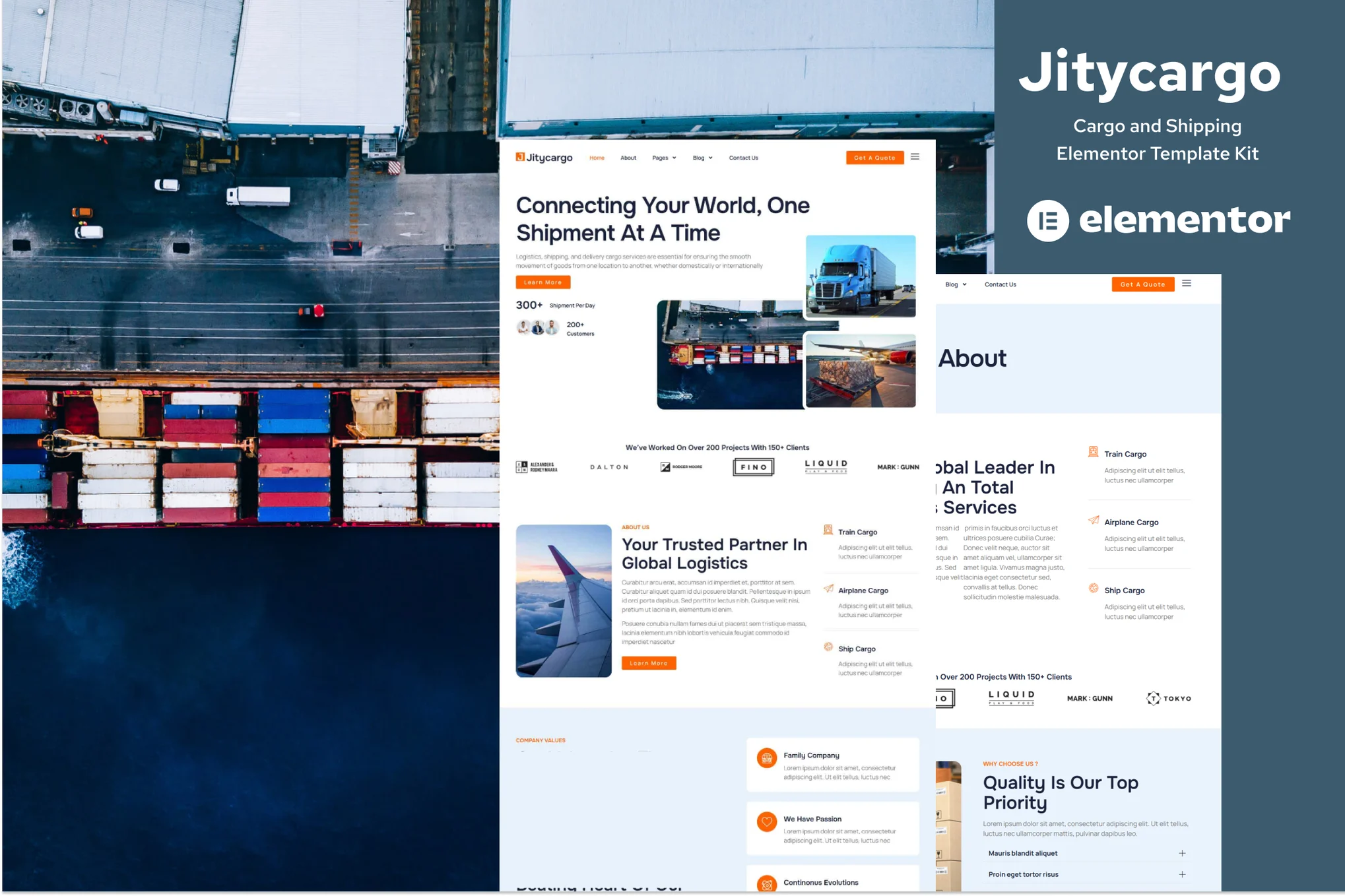 Jitycargo - Logistics Freight & Transportation Elementor Pro Template Suite - Photon Flux Network | Professional WordPress Repair Service, Global Reach, Fast Response