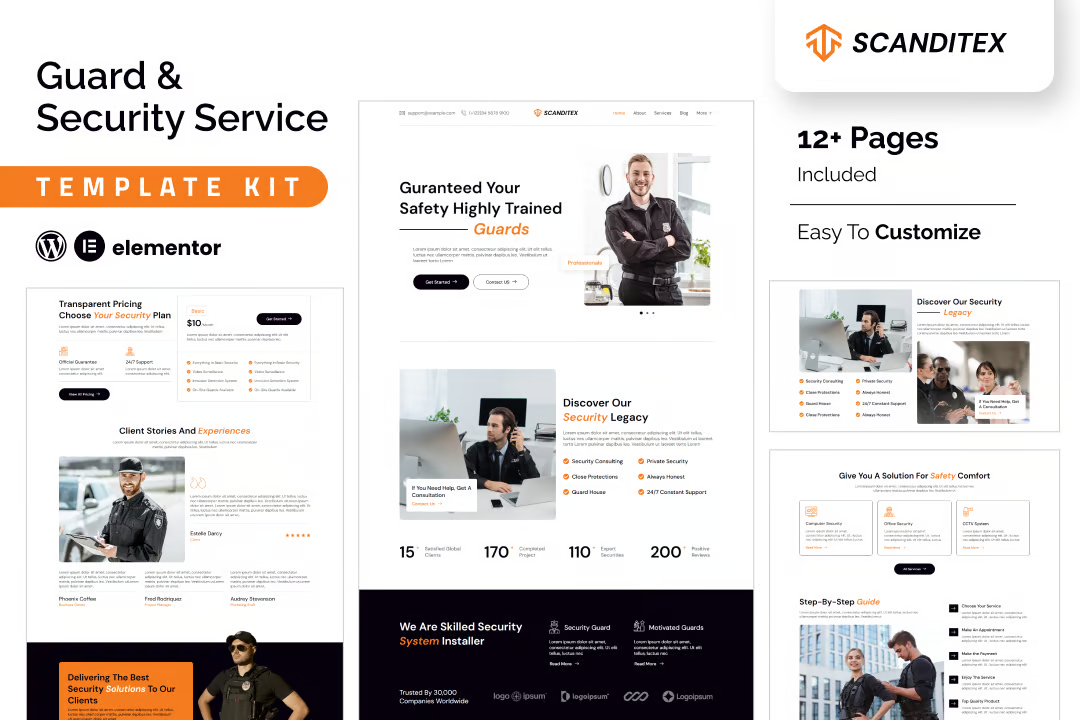 Scanditex - Security Agency & Bodyguard Service Elementor Template Suite - Photon Fluctuation Network | Professional WordPress Repair Service, Worldwide, Fast Response