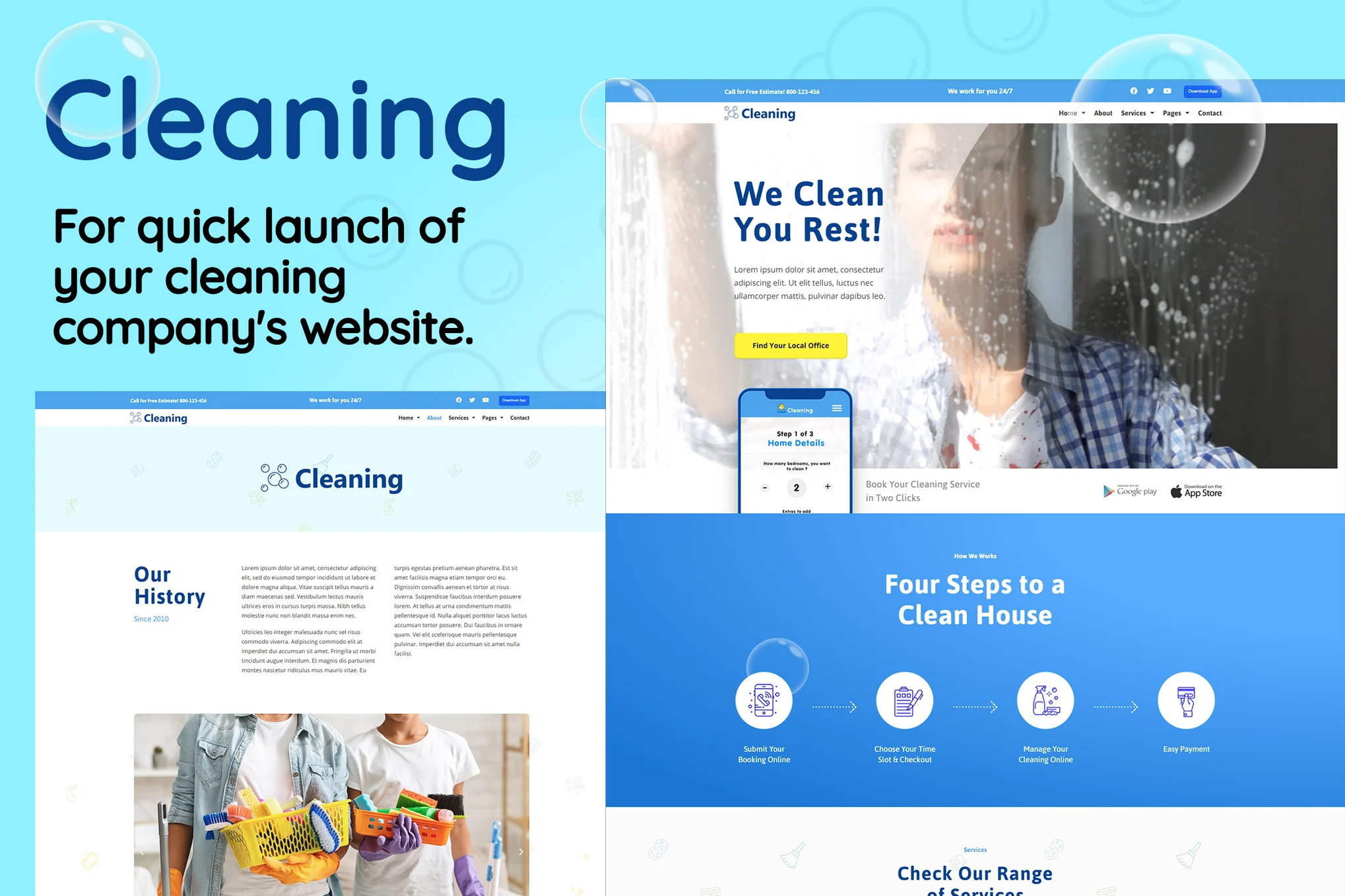 Cleaning - Small Business Template Kit - photonwave.com | Service professionnel de réparation de WordPress, dans le monde entier, réponse rapide