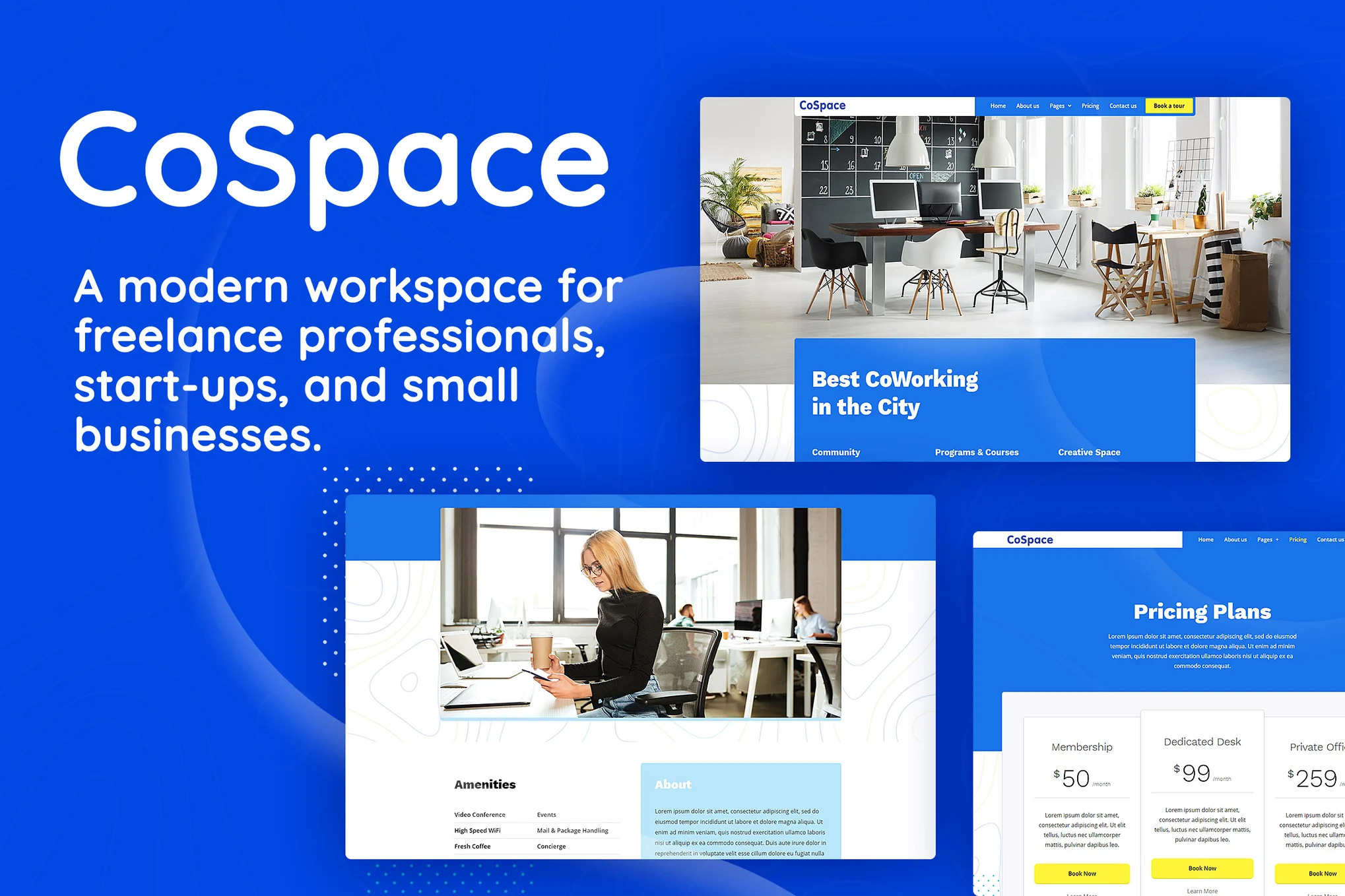 CoSpace Coworking - モダンなワークスペース テンプレートキット - Photonflux.com｜専門的なWordPress修理サービス、グローバルなリーチ、速いレスポンス