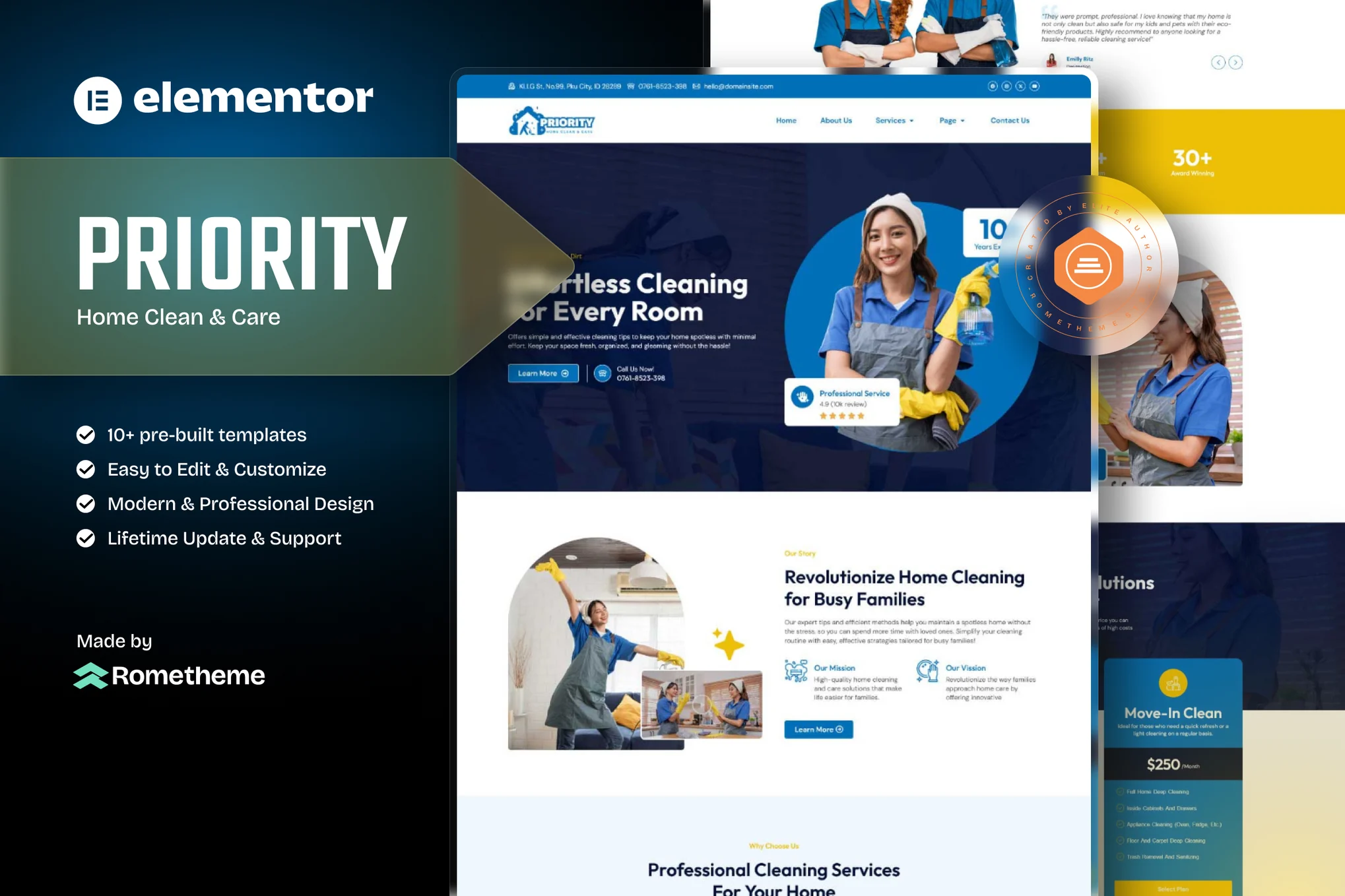 Priority - Household Cleaning & Care Elementor Template Kit - Photon Flux | Service de réparation WordPress professionnel, portée mondiale, réponse rapide