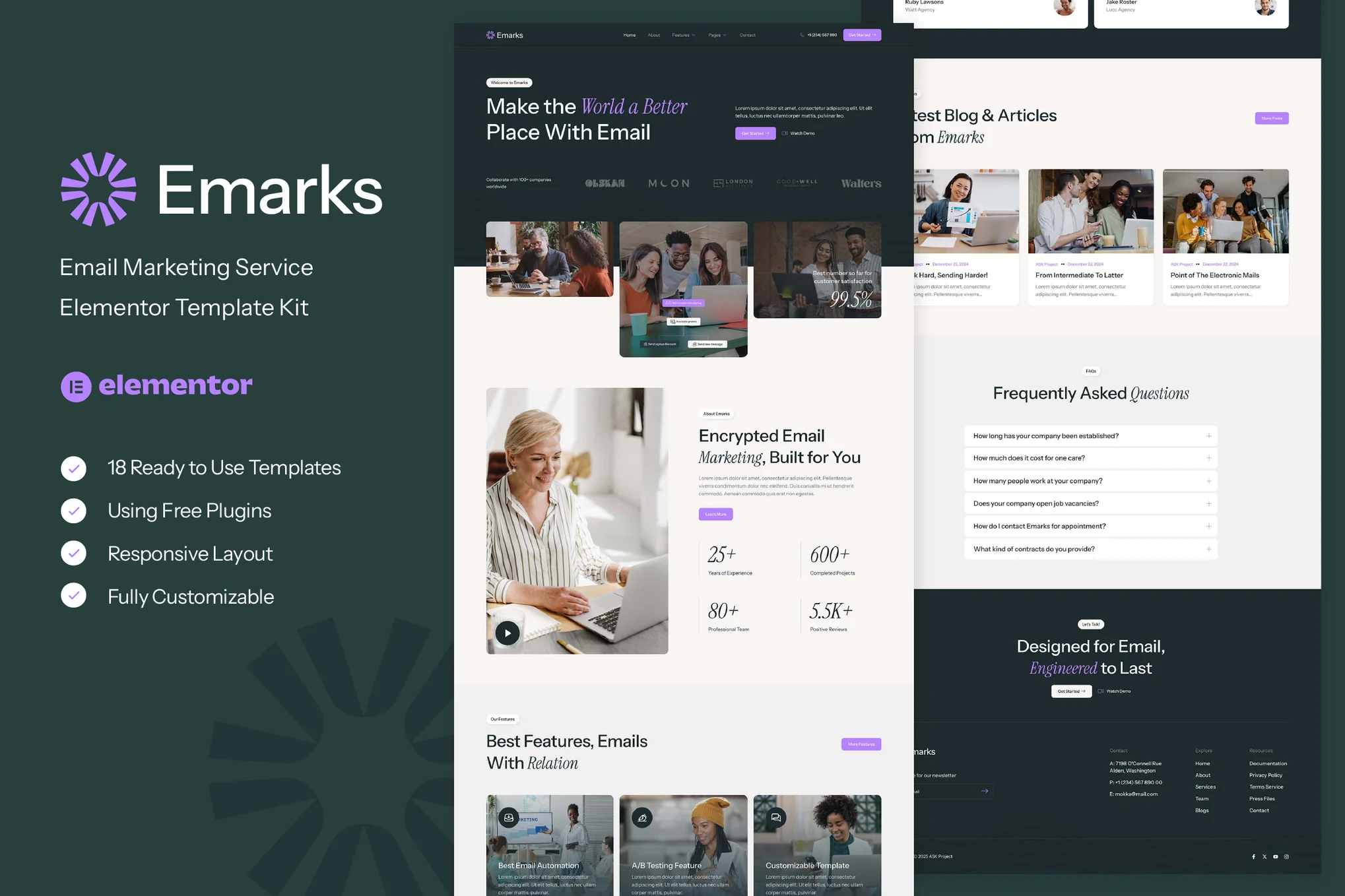 Emarks - Email Marketing Services Elementor Template Suite - Photon Volatility Network | Servicio profesional de reparación de WordPress, alcance global, respuesta rápida