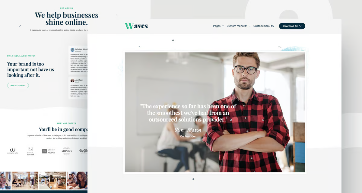 Waves - Startups Agency Elementor Template Suite - Photon Waves | WordPress Repair Service, Global Reach, Fast Response