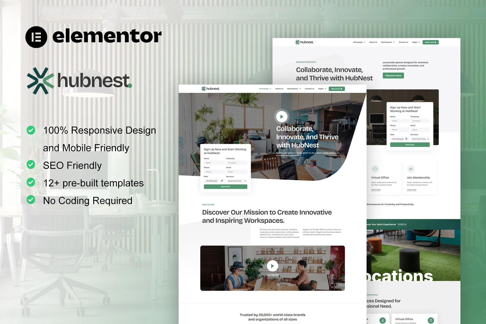 Hubnest - Shared Workspaces & Virtual Offices Elementor Pro Template Suite - Photon Fluctuation Network | Professional WordPress Repair Service, Global Reach, Fast Response