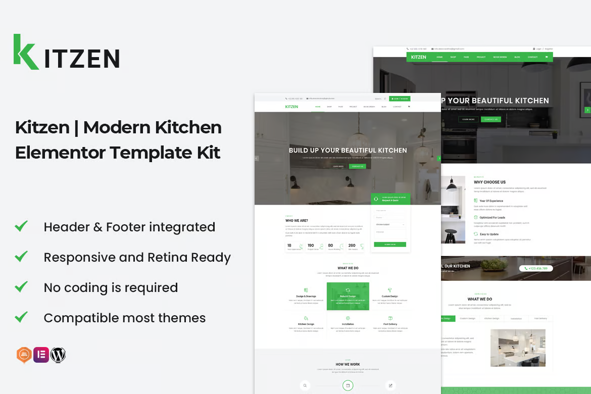 Kitzen｜モダンキッチンElementorテンプレートキット - Photonwave.com｜専門的なWordPress修理サービス、ワールドワイド、速いレスポンス