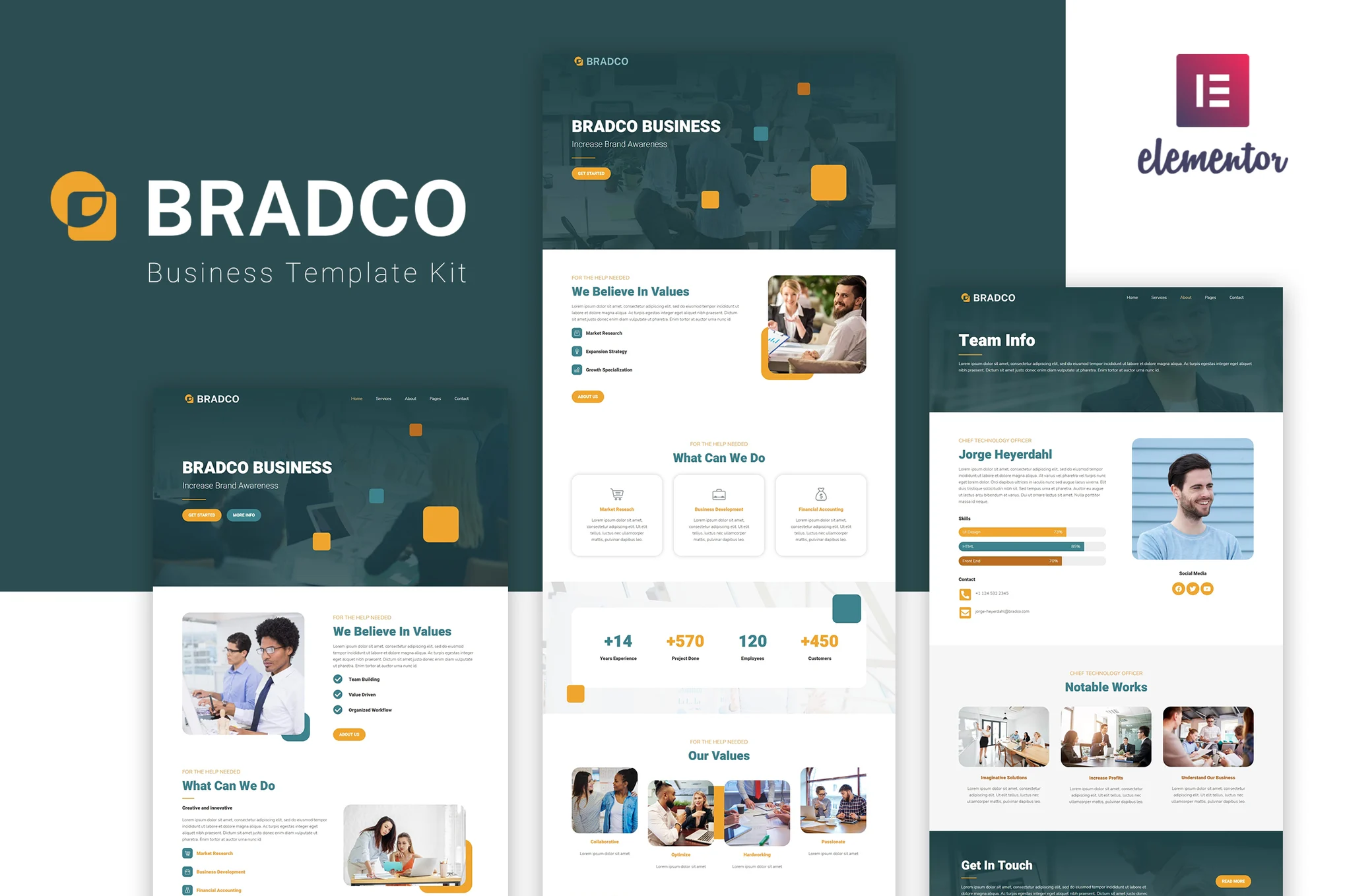 Bradco - Business Elementor Template Suite - Photonflux.com | Service de réparation WordPress professionnel, dans le monde entier, réponse rapide