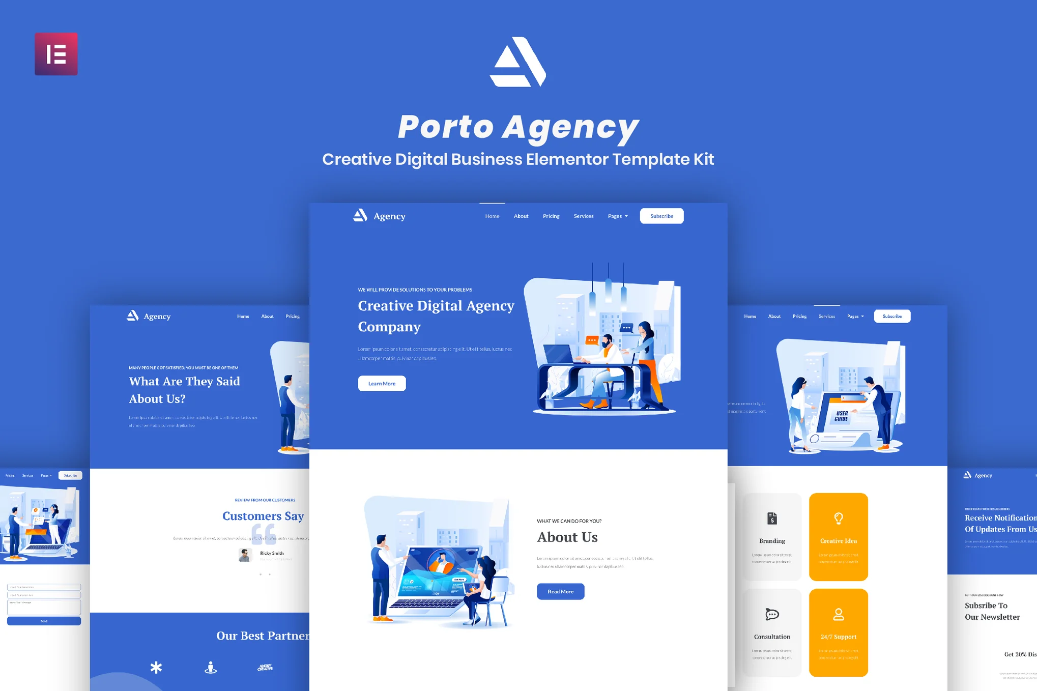 Porto Agency 是一个创意数字业务 Elementor 模板包-光子波动网 | 专业WordPress修复服务，全球范围，快速响应