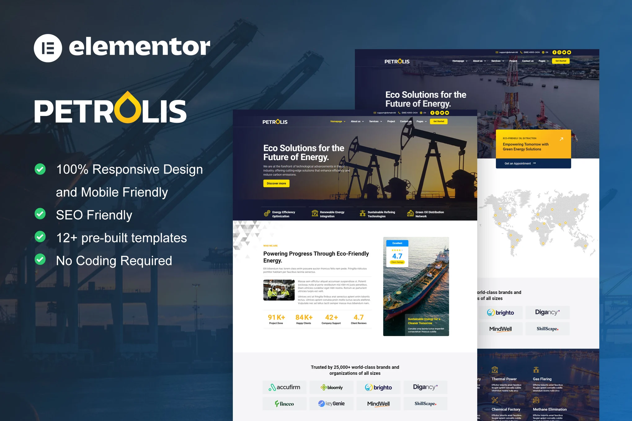 Petrolis – 石油公司与工业 Elementor Pro 模板套件-光子波动网 | 专业WordPress修复服务，全球范围，快速响应