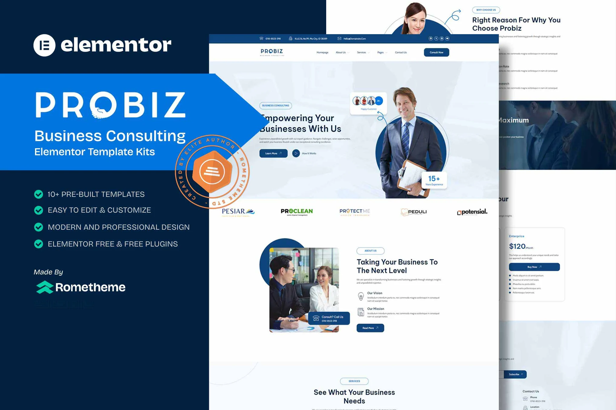 Probiz – 商业咨询 Elementor 模板套件-光子波动网 | 专业WordPress修复服务，全球范围，快速响应