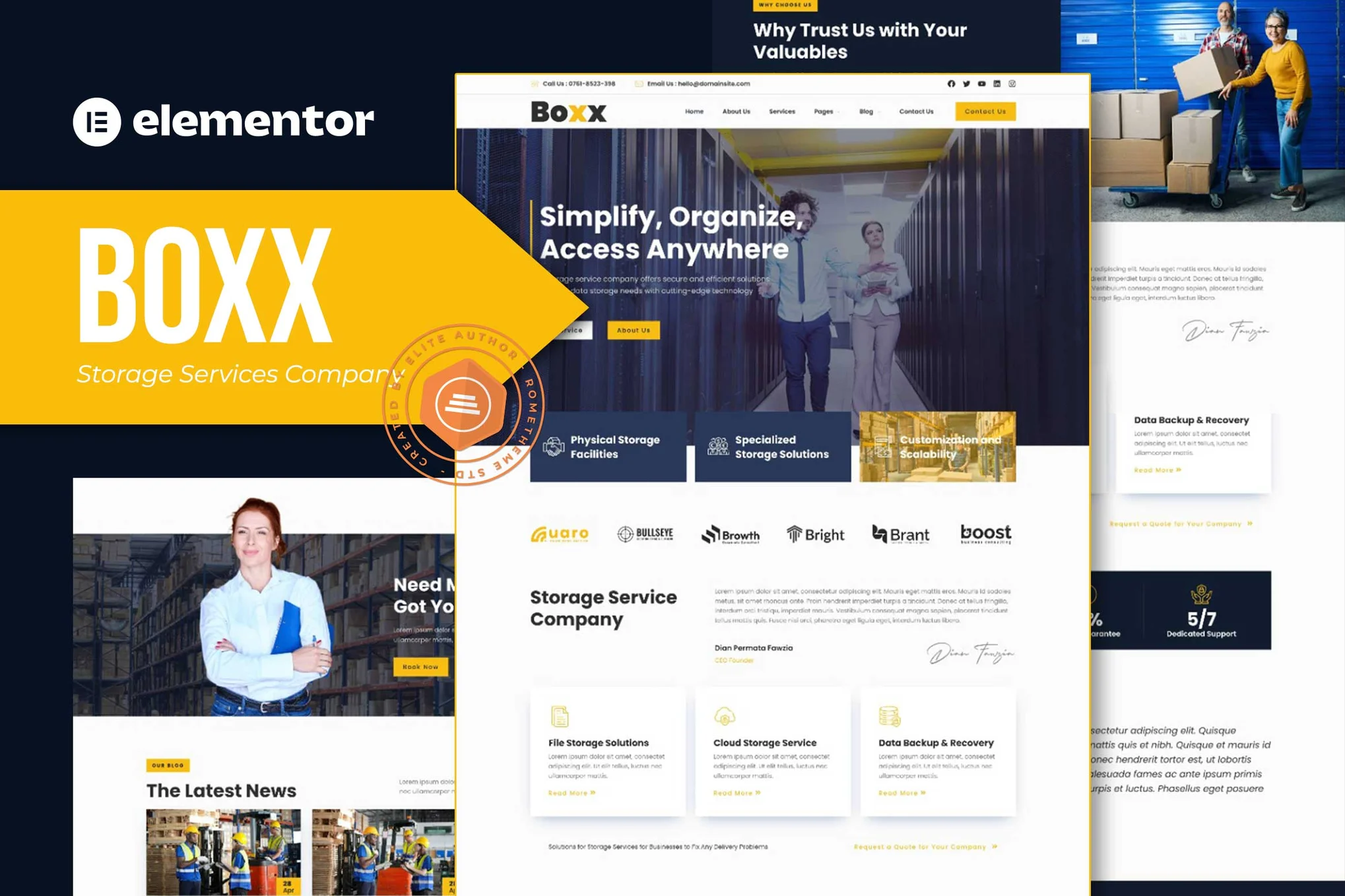 Boxx – 储存服务公司 Elementor 模板包-光子波动网 | 专业WordPress修复服务，全球范围，快速响应